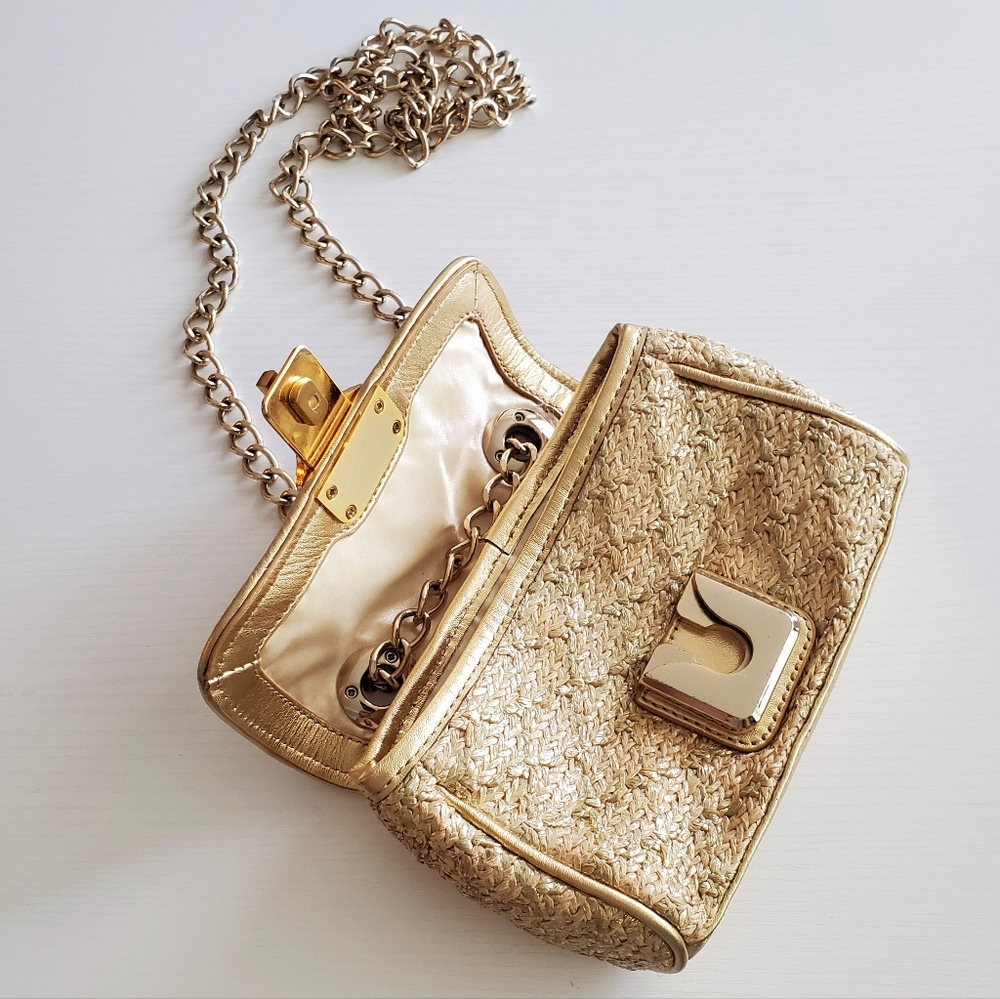 MARCIANO Gold Raffia Purse - Picture 3 of 17